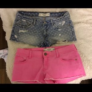 Two pairs of Abercrombie denim shorts